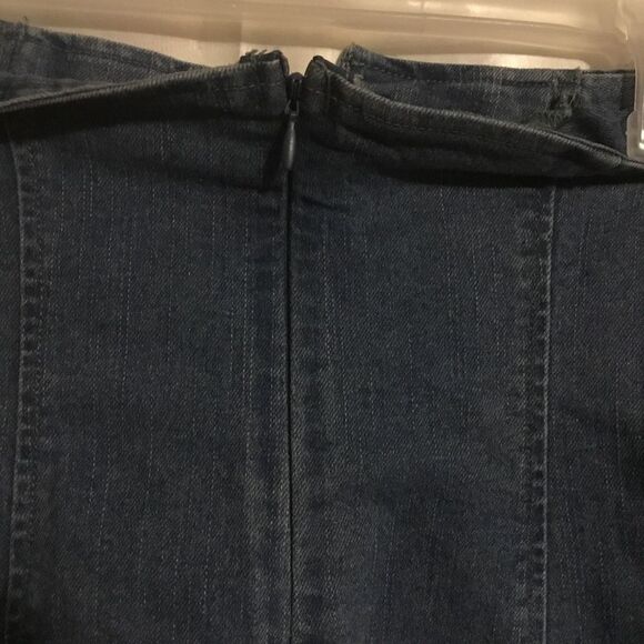Shein Lace up High Waisted Corset Denim Jean Zip Up Skirt M - Picture 4 of 4